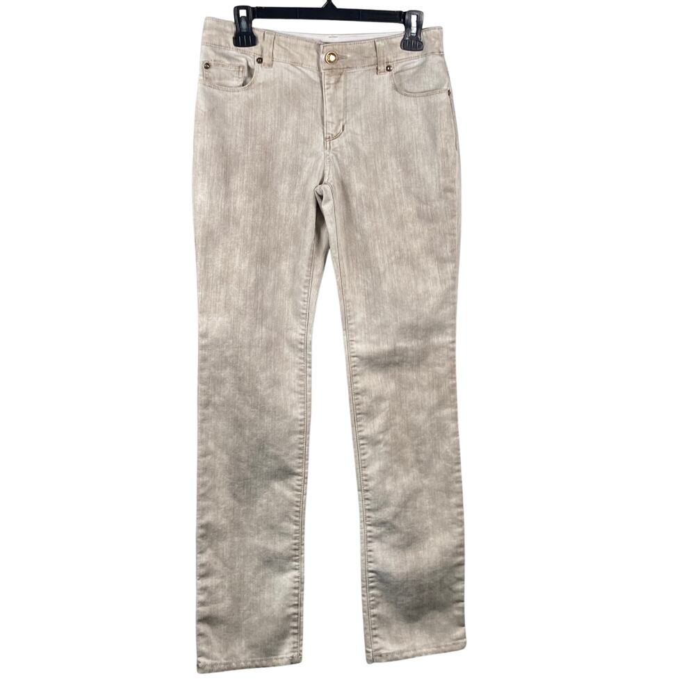 Chico's Platinum Denim Jeans Women's 00 30x31 Ultimate Fit Slim Leg Brown